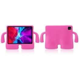 12 Wholesale Silicone Standing Monster With Handle Shockproof Durable Protective Cover Case In Pink