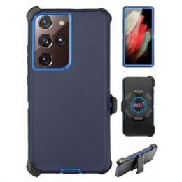 12 Wholesale Heavy Duty Armor Robot Case With Clip For Samsung Galaxy Note 20 In Navy Blue