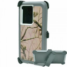 12 Wholesale Premium Camo Heavy Duty Case With Clip For Samsung Galaxy Note 20 Tree Pink