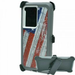12 Wholesale Premium Camo Heavy Duty Case With Clip For Samsung Galaxy Note 20 Usa Flag