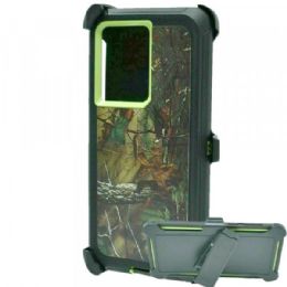 12 Wholesale Premium Camo Heavy Duty Case With Clip For Samsung Galaxy Note 20 Ultra In Tree Green
