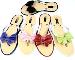 36 Wholesale Butterfly Ribbon Thong Strapped Flip Flops