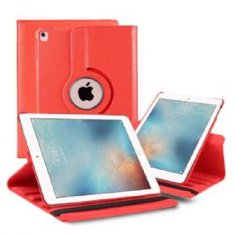 12 Wholesale 360 Degree Rotation Flip Cover Leather Kickstand Protective Cover Case In Red