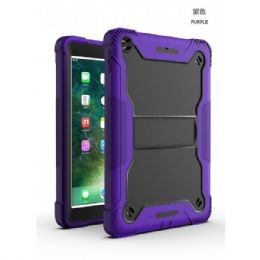 12 Wholesale Heavy Duty Full Body Shockproof Protection Kickstand Hybrid Tablet Case Cover In Purple Black