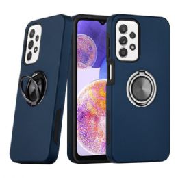 12 Wholesale Dual Layer Armor Hybrid Stand Ring Case For Samsung Galaxy A13 4g In Navy Blue