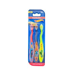 24 Wholesale Toothbrush 3pk Hot Wheels Carded