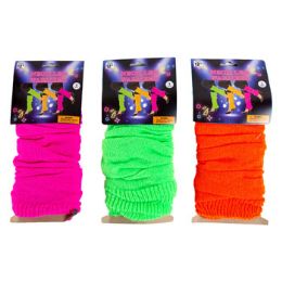 18 pieces Leg Warmer 2pk 3ast Neon Clrs 20.5in Pink/green/orange Pb/insert - Womens Leg Warmers