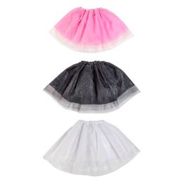 24 Wholesale Glitter Skirt/tutu Kids 3ast 12-White/6-Pink/6-Black Per Case Tcd