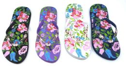 48 Pieces Women's Floral Flip Flop - Women's Flip Flops