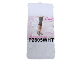 120 Bulk Lady's Fishnet Caprice With Lace In White