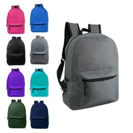 24 Wholesale 15" Kids Basic Wholesale Backpack In 8 Colors
