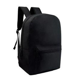 24 Wholesale 19" Kids Basic Wholesale Backpack In Black