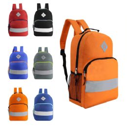 24 Wholesale 17" Reflective Wholesale Backpack In 6 Colors