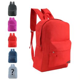 24 Wholesale 17" Classic Wholesale Backpack In 5 Colors