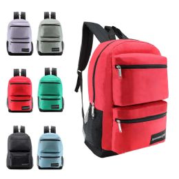 24 Wholesale 17 Inch Deluxe Wholesale Backpack In Assorted Colors