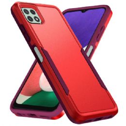 12 Wholesale Heavy Duty Strong Armor Hybrid Trailblazer Case Cover For Samsung Galaxy A22 5g In Red