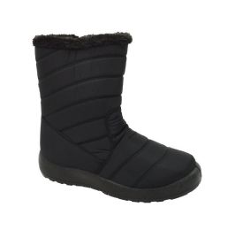 12 Bulk Snow Boots For Women Comfortable Winter Boots Color Black Size Assorted