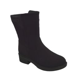 12 Bulk Womens Fashion Comfortable Casual Round Toe Boots Color Black Size 5-10