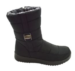 12 Wholesale Snow Boots For Women Comfortable Winter Boots With Zipper Color Black Size 5-10