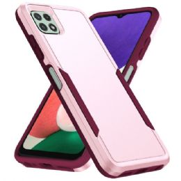 12 Wholesale Heavy Duty Strong Armor Hybrid Trailblazer Case Cover For Samsung Galaxy A22 5g In Pink