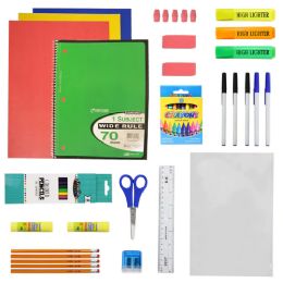 24 Wholesale 50 Piece Wholesale Premium School Supply Kits