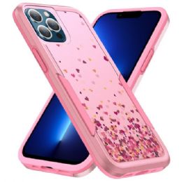 12 Wholesale Design Fashion Heavy Duty Strong Armor Hybrid Picture Printed Case Cover In Pink Heart