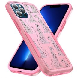 12 Wholesale Design Fashion Heavy Duty Strong Armor Hybrid Picture Printed Case Cover In Pink Leopard