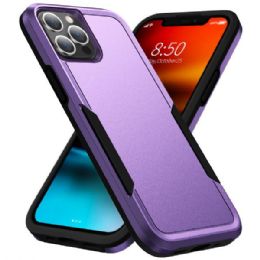 12 Wholesale Heavy Duty Strong Armor Hybrid Trailblazer Case Cover For Apple Iphone 13 Pro Max In Purple