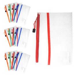 48 Wholesale Zippered Clear Pencil Pouch