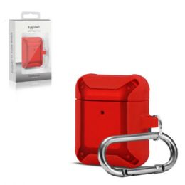 12 Wholesale Heavy Duty Shockproof Armor Hybrid Protective Case Cover For Apple Airpods In Red
