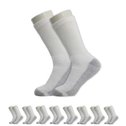 180 Pairs Unisex Crew Wholesale Sock, Size 10-13 In White With Grey - Socks & Hosiery