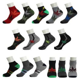 144 of Men's Low Cut Wholesale Sock, Size 10-13 In Assorted Designs
