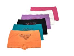 48 Pieces Ladies' Seamless Boxers With Rhinestones - Womens Panties & Underwear