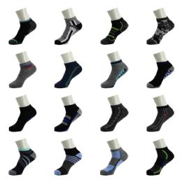 144 Pairs Men's Low Cut Wholesale Sock, Size 10-13 In Assorted Designs - Socks & Hosiery