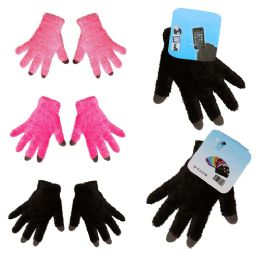 96 Pairs Unisex Wholesale Touch Gloves In 3 Assorted Colors - Winter Gloves