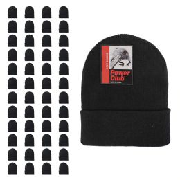 48 Pieces Unisex Winter Wholesale Beanie In Black - Winter Beanie Hats