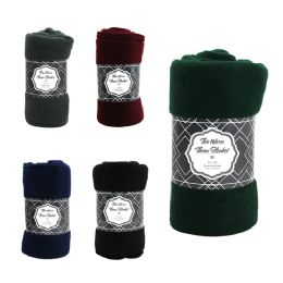 24 Bulk Thin Warm Wholesale Throw Blankets In 5 Assorted Colors