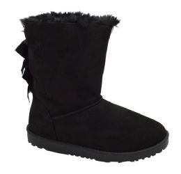 12 Wholesale Women Comfortable Winter Boots With Fur Lining Color Black Size 5-10