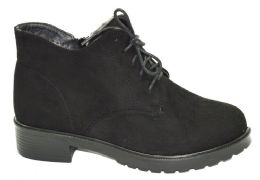 12 Bulk Woman Classics Comfortable Winter Ankle Boots With Laces Color Black Size 5-10