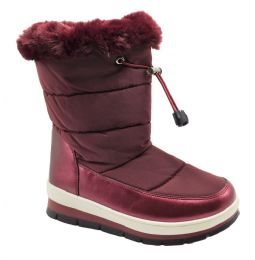 12 Wholesale Snow Boots For Women Comfortable Winter Boots Color Wine Size 5-10