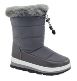 12 Bulk Snow Boots For Women Comfortable Winter Boots Color Grey Size 5-10