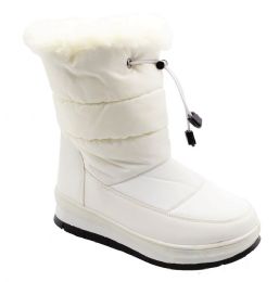 12 Bulk Snow Boots For Women Comfortable Winter Boots Color White Size 5-10