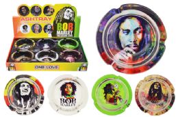 24 Pieces Bob Marley Glass Ashtray - Leather Wallets