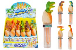 48 Wholesale Dinosaur Bubble Wand 6.5 Inch