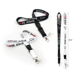 240 Pieces 20.5" Jesus Lanyard Keychain Assorted Color - Key Chains