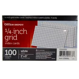 60 Pieces Index Cards 100ct. 3x5 1/4inch Grid - School and Office Supply Gear