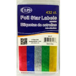 36 of Foil Stars Label, 432 Ct., Asst. Colors, 1/4inchx 1/4inch