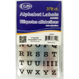 36 Wholesale Alphabet Labels. 378 Ct., Gold & Silver