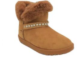 12 Bulk Women Warm Winter Ankle Boots Color Tan Size 5-10
