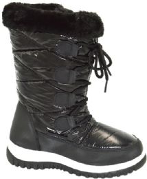 12 Bulk Snow Boots For Women Comfortable Winter Boots Color Black Size 5-10
